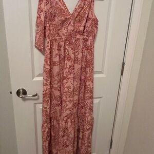 Indulge Pink and Red Maxi Dress